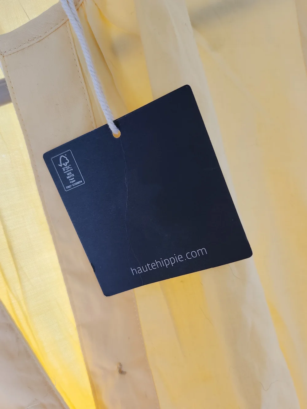 Haute Hippie Yellow Tiered Midi Dress with Scalloped Hem - Picture 3 of 4